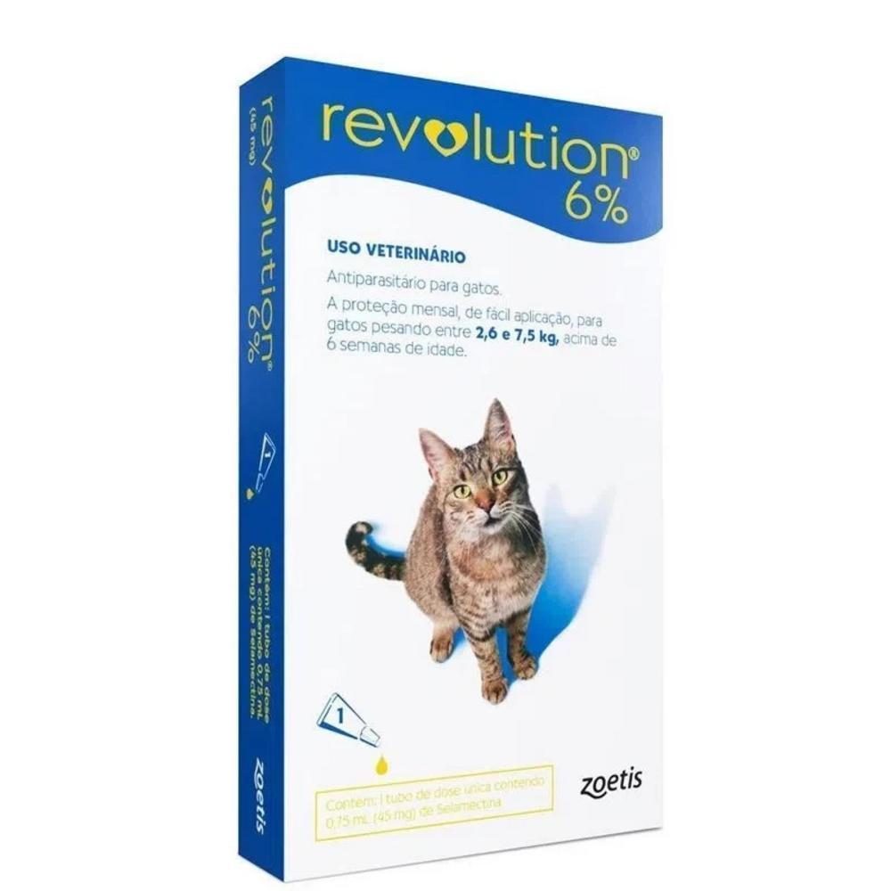 Antipulgas Gatos Revolution 75mg 2,6-7,5kg 1 Bisnaga