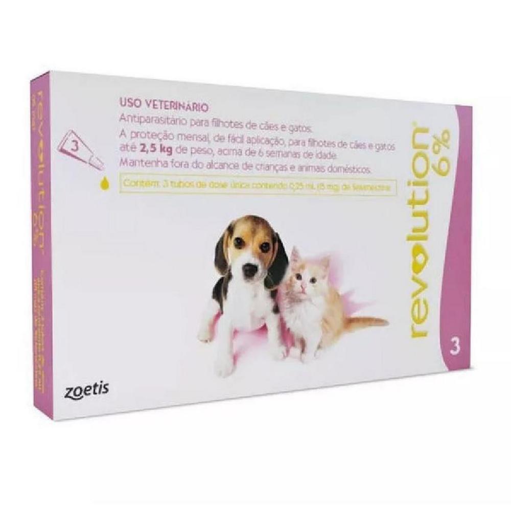 Revolution 15 mg Cães e Gatos 2,5kg 3 Pipetas 3un