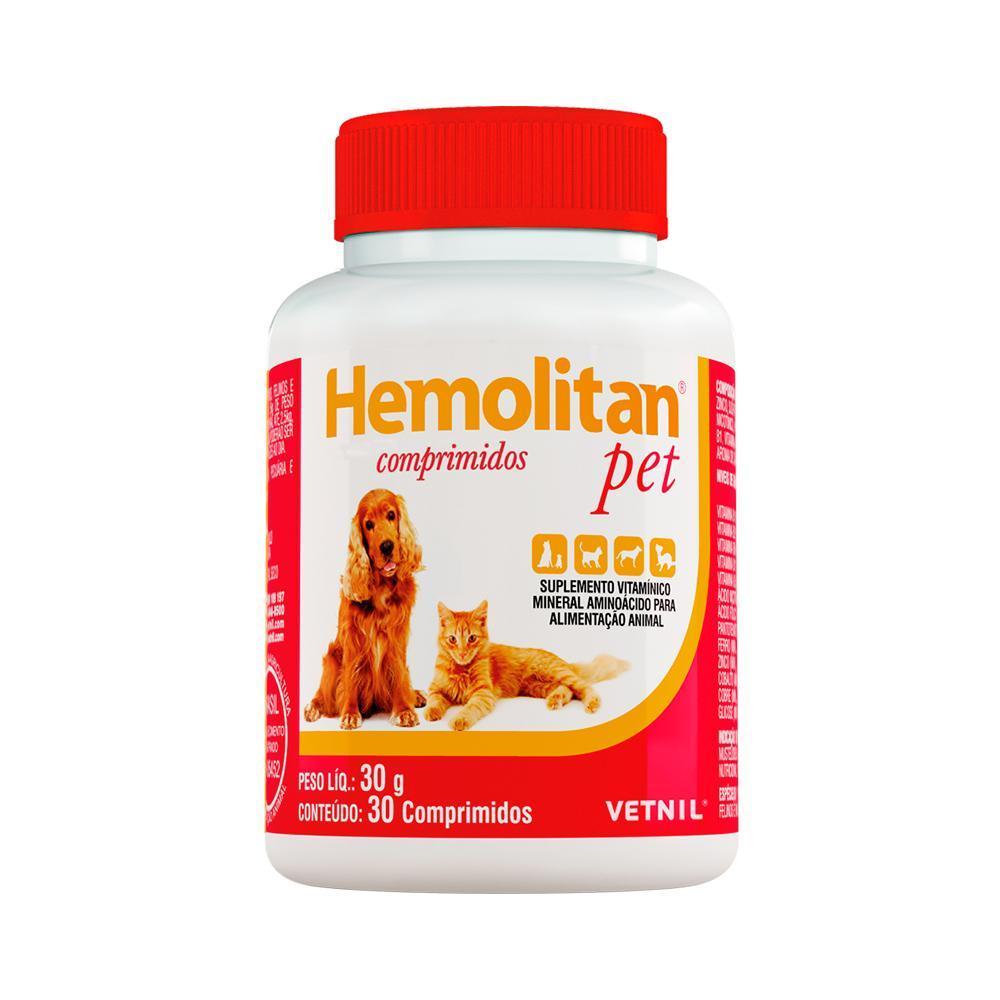 Suplemento Hemolitan Pet 30g Vetnil com 30 Comprimidos