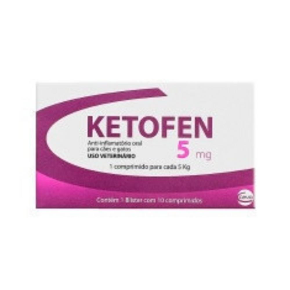 Anti-inflamatório Ceva Ketofen 5mg Comprimidos para Cães e Gatos