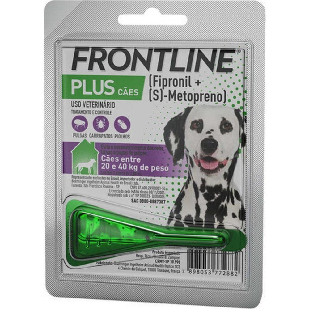 Antipulgas E Carrapatos Frontline Plus Cães De 20Kg A 40Kg