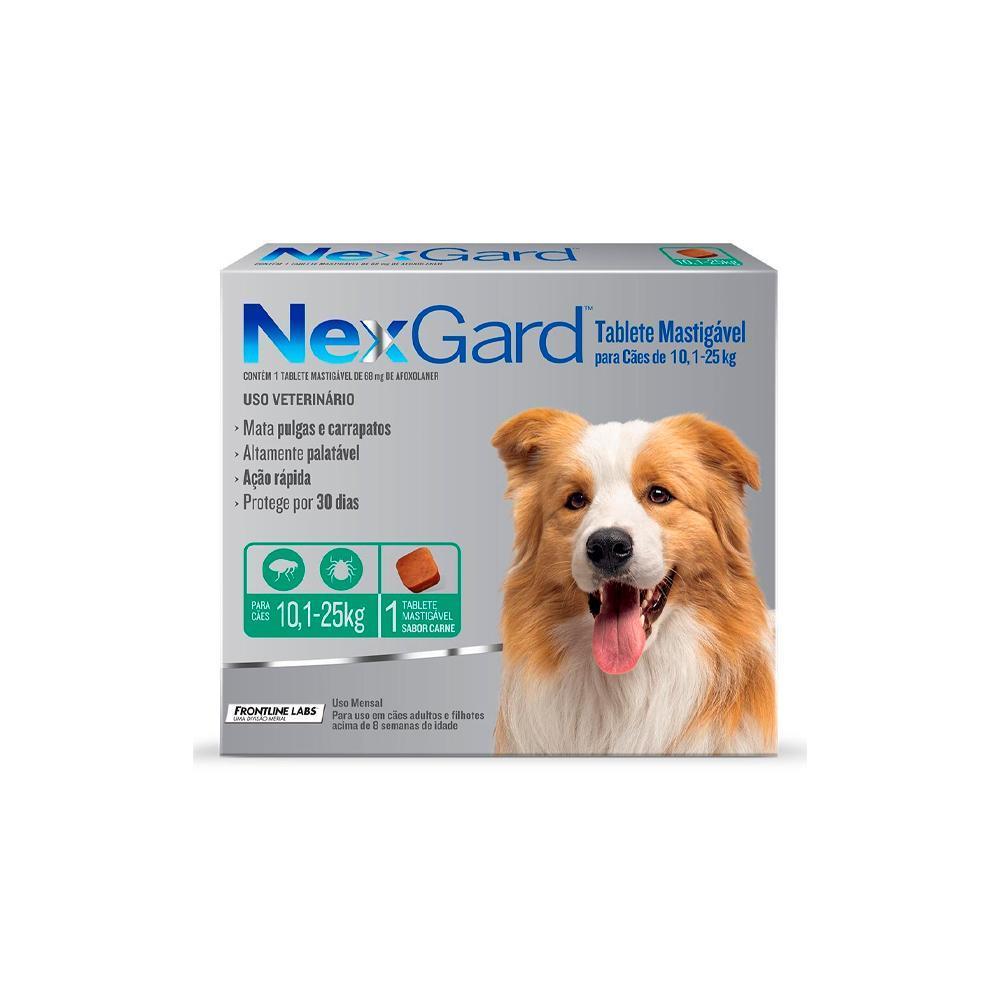 Antipulgas e Carrapatos Merial para Cães de 10,1 a 25Kg Nexgard