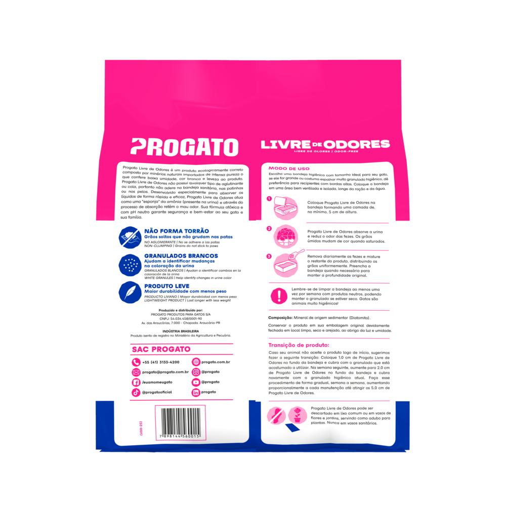 Granulado Higiênico Progato Livre de Odores 1,8 kg