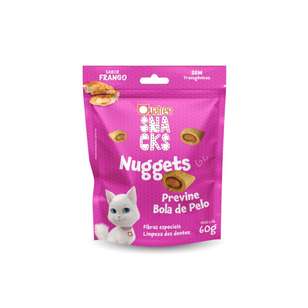 Quatree Snacks Nuggets Gatos Bola De Pelo Frango 60G