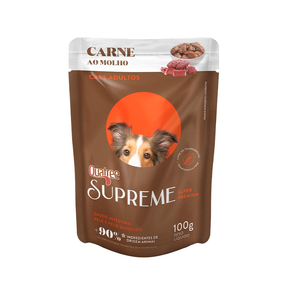 Quatree Supreme Sache Caes Adultos Carne 100G 18 Unidades
