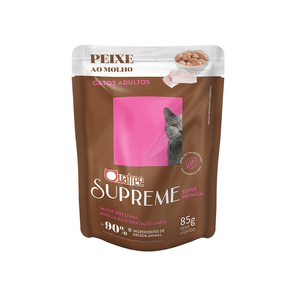 Ração Úmida Sachê Quatree Supreme Para Gatos Adultos Peixe Granvita 85g