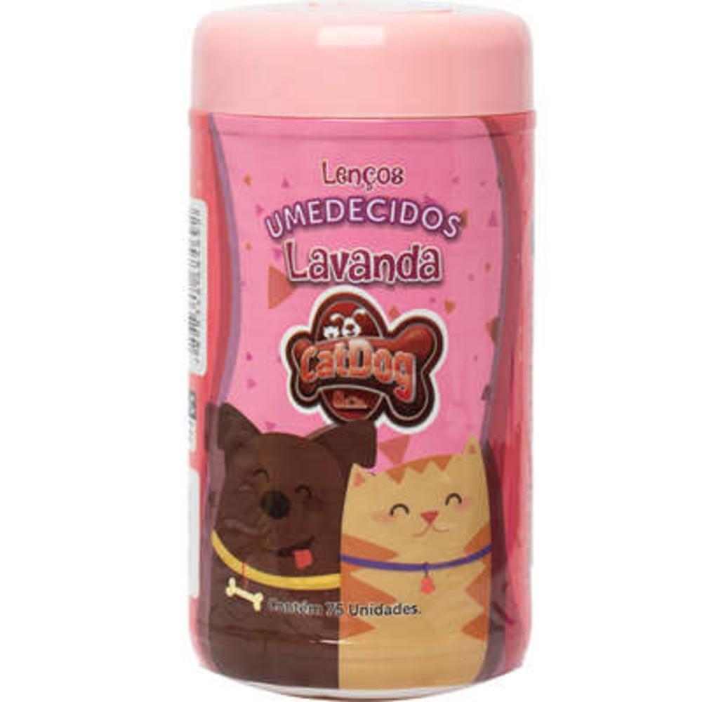 Lenços Umedecidos CatDog & Cia Lavanda para Cães e Gatos - 75 Unidades