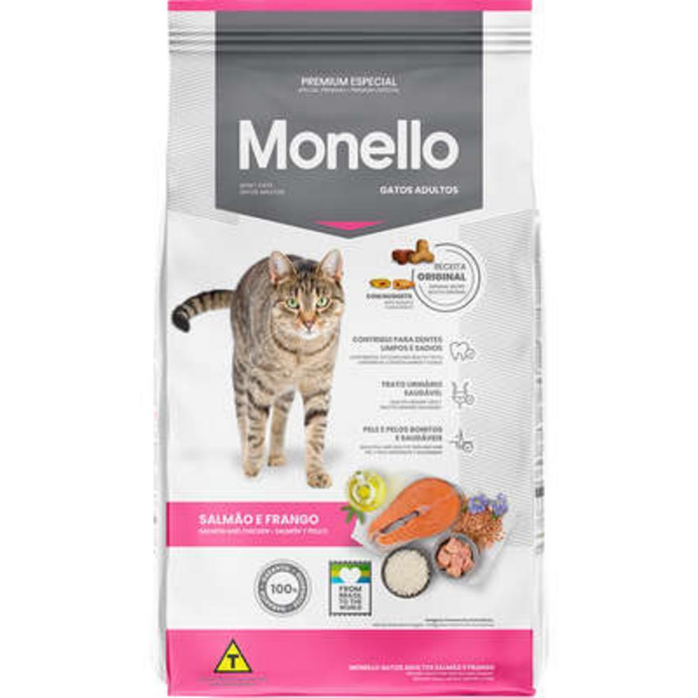 Ração Seca Monello Salmão e Frango para Gatos Adultos - 10,1Kg