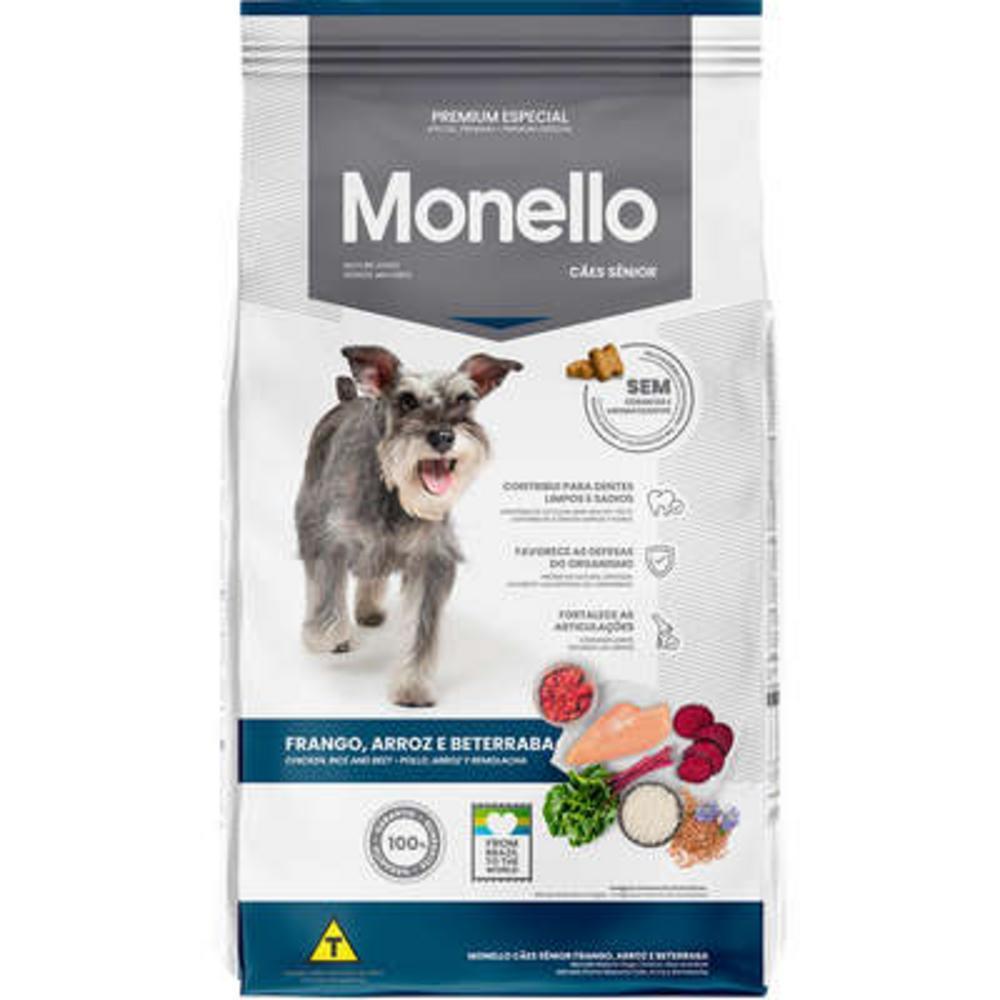 Ração Seca Monello Frango, Arroz e Beterraba para Cães Sênior - 1Kg