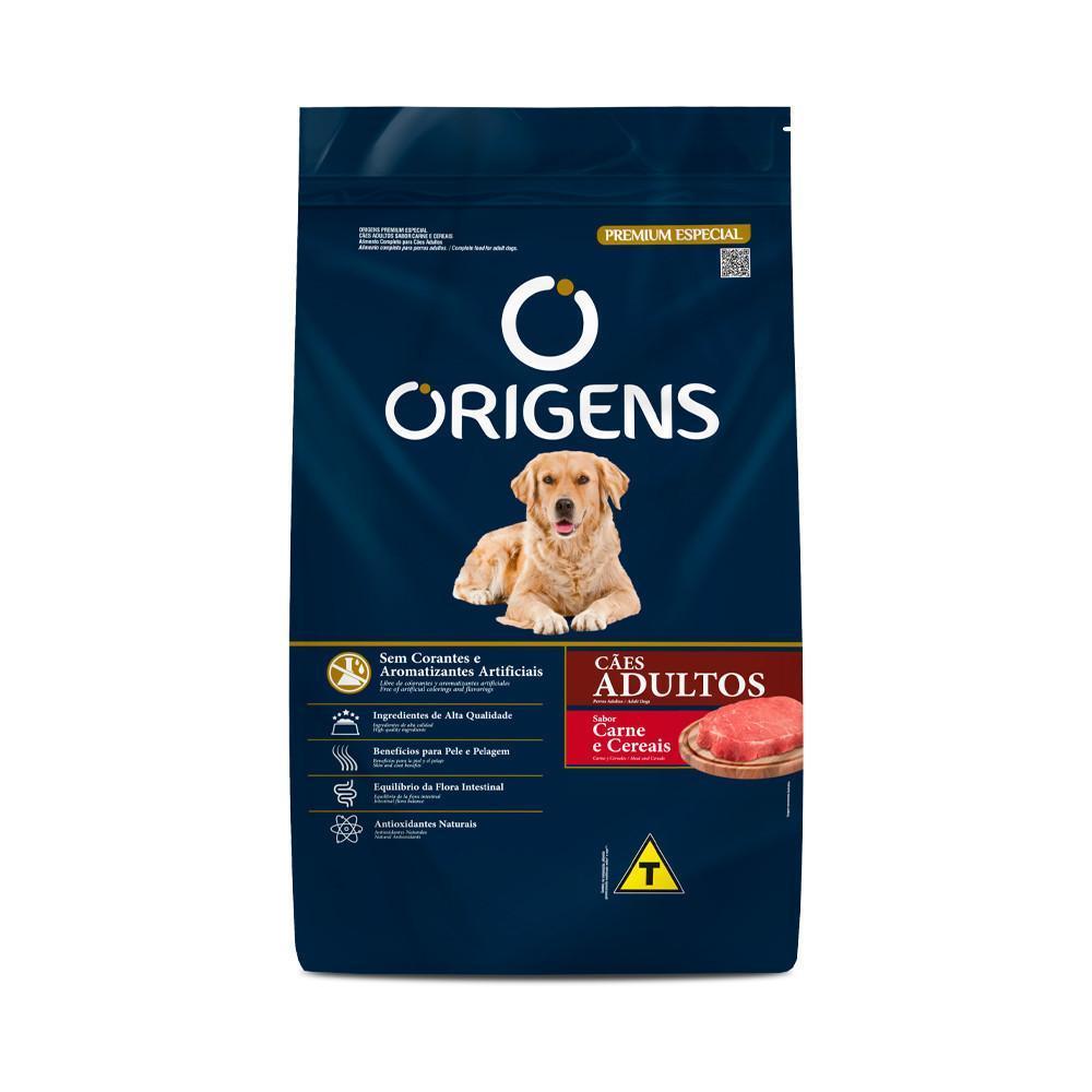 Ração Origens para Cães Adultos Sabor Carne e Cereais 15kg