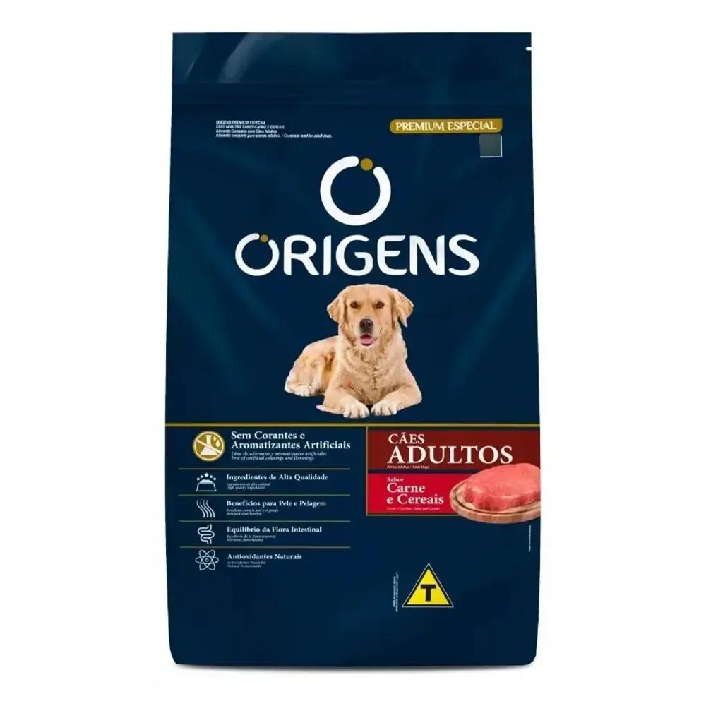 Ração Origens para Cães Adultos Sabor Carne e Cereais 3 Kg