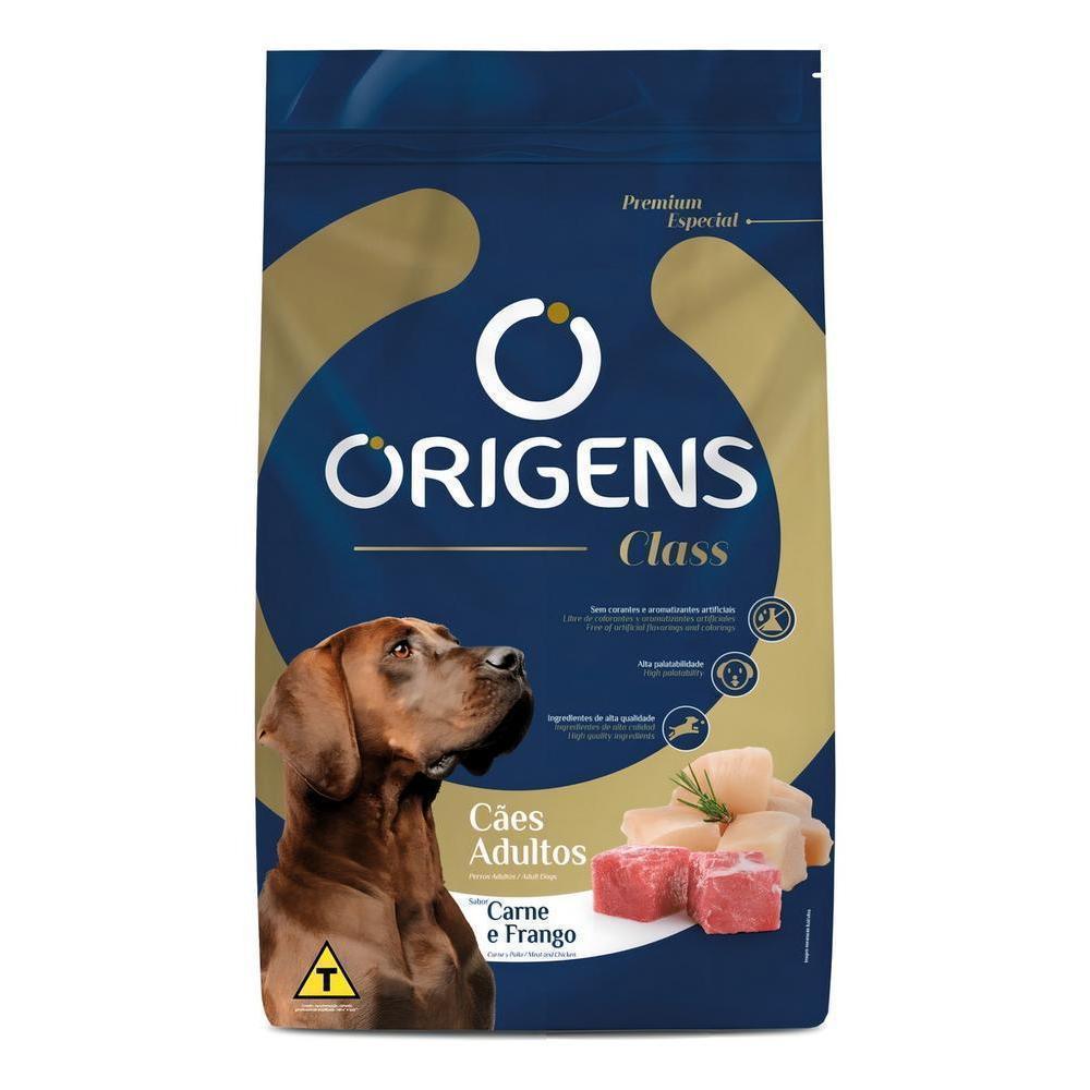 Ração Origens Class para Cães Adultos Sabor Carne e Frango 15kg