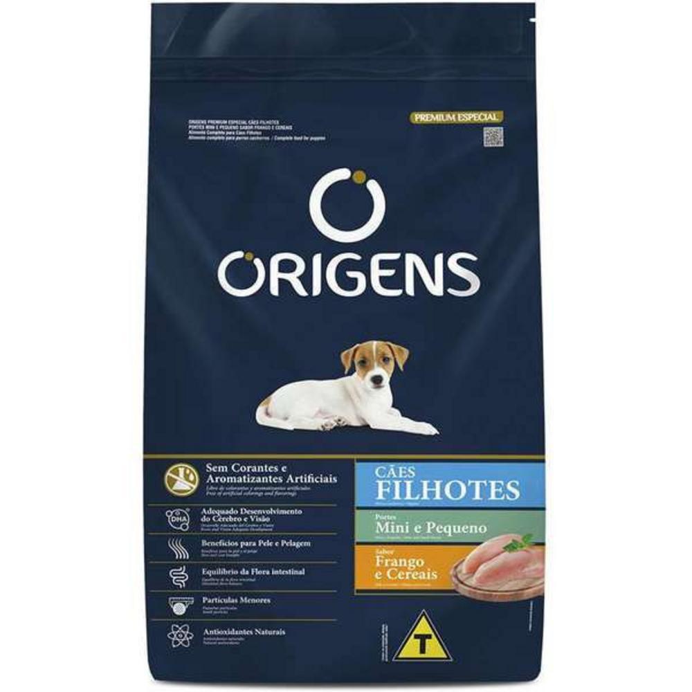 Ração Seca Origens Premium Especial Frango e Cereais Cães Filhotes Porte Mini e Pequeno 3kg