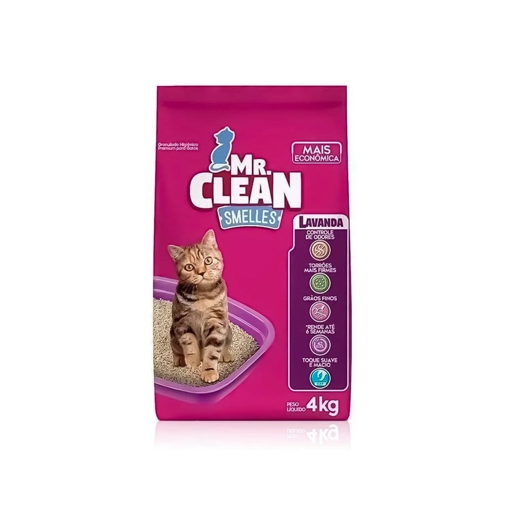 Areia Sanitária Mrs. Clean Lavanda - 4Kg