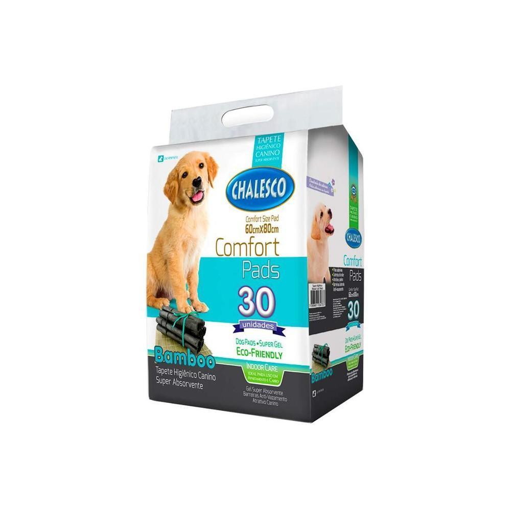 Tapete Higiênico Cães Confort Bamboo Chalesco 60x80cm 30un
