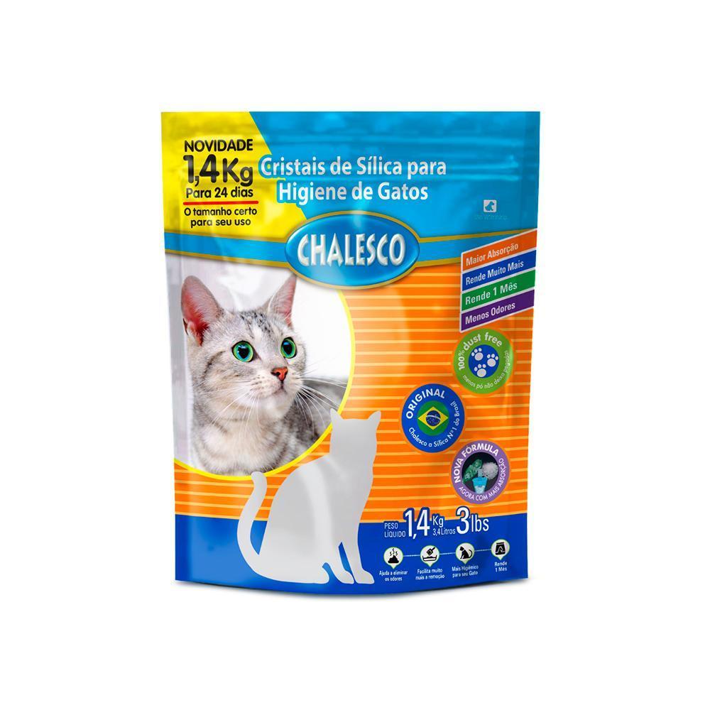 Areia Higiênica Chalesco com Cristais de Sílica para Gatos 1,4 kg