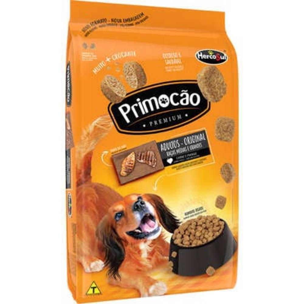 Ração Seca Primocão Premium Original Carne e Frango para Cães Adultos de Raças Médias e Grandes - 10,1Kg