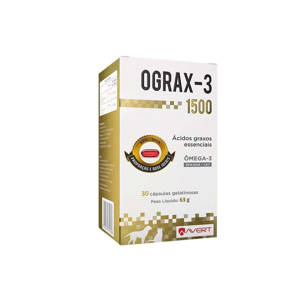 Suplemento Avert Ograx-3 1500mg 30 Cápsulas para Cães