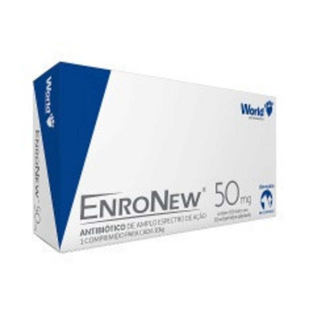 Antibiótico EnroNew World 50mg para Cães e Gatos de até 10kg
