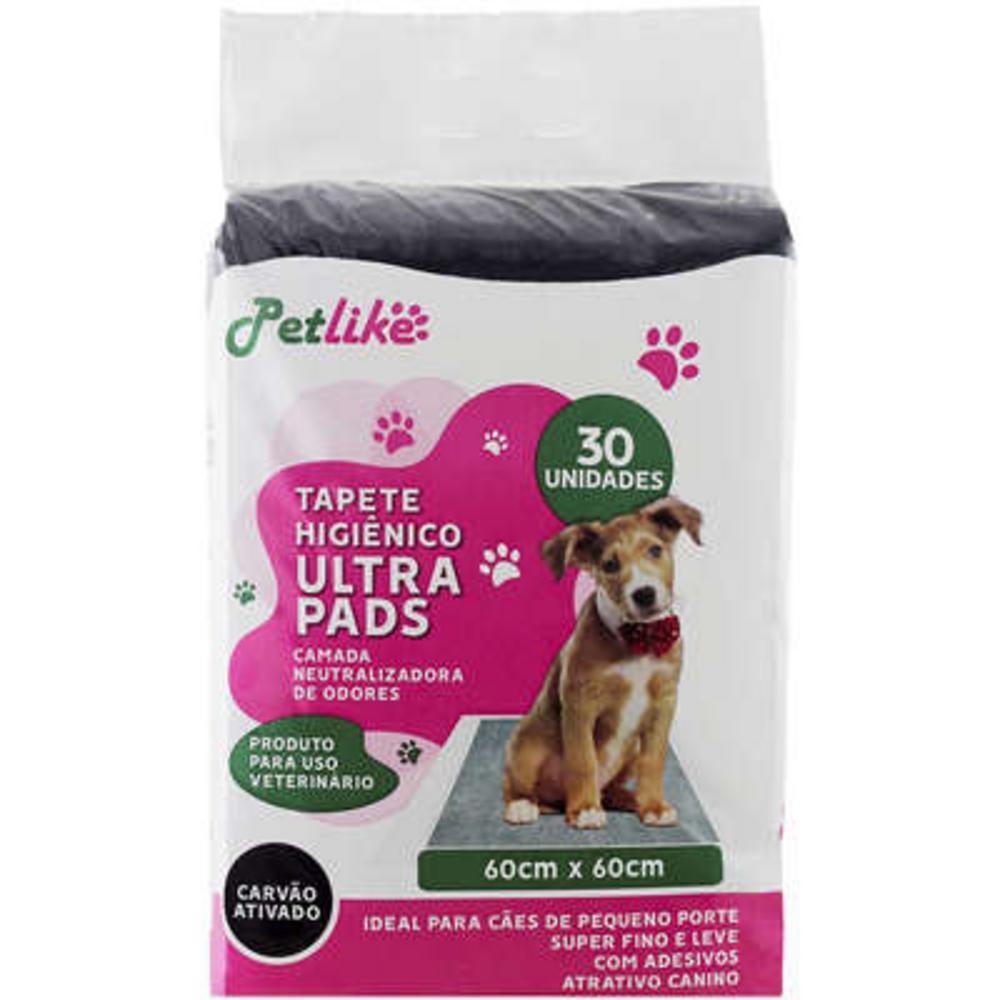 Tapete Higiênico PetLike Ultra Pads Carbono 60 cm - 30 Unidades