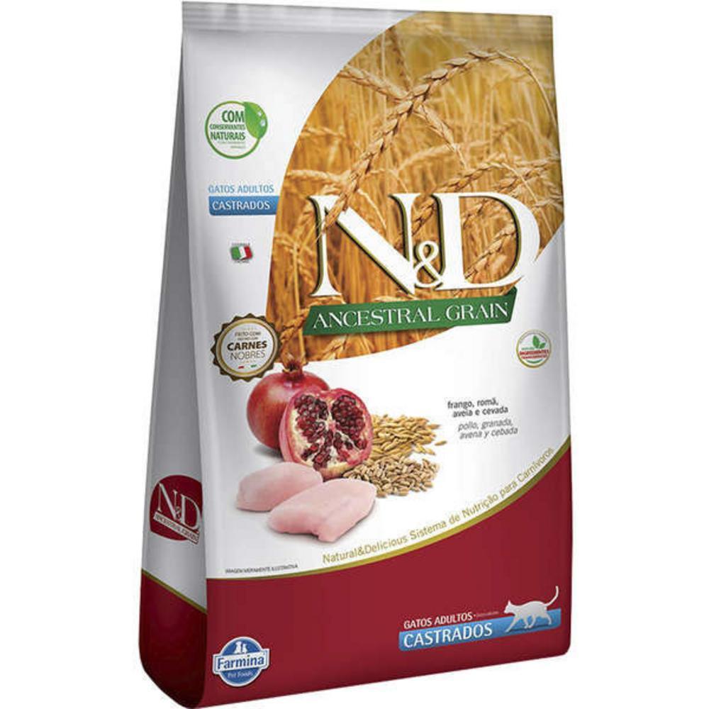 Ração Farmina N&D Ancestral Grain Frango Gatos Adultos Castrados 1.5kg