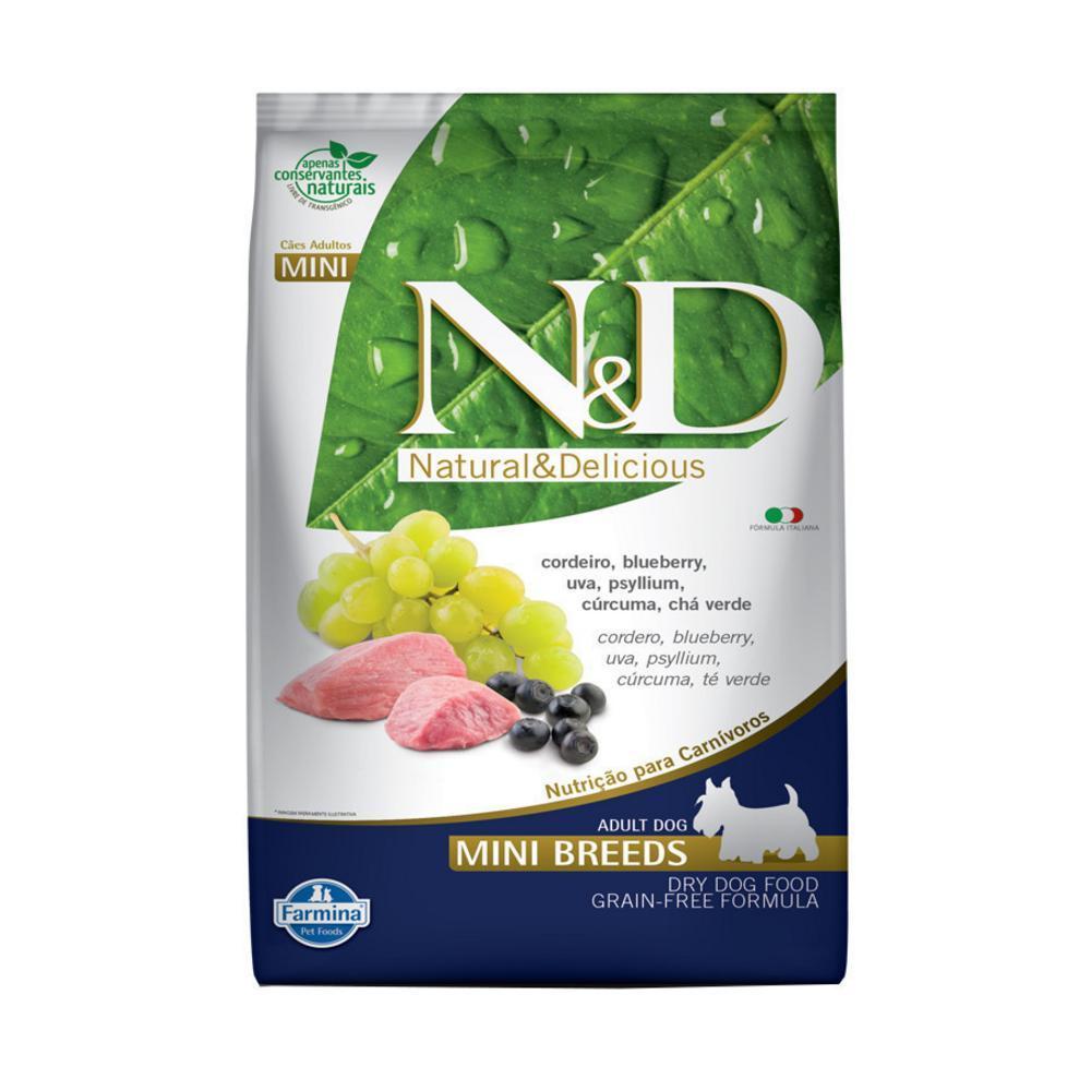 Ração Farmina N&D Prime Cães Adultos Grain Free Raças Pequenas Cordeiro e Blueberry 10Kg