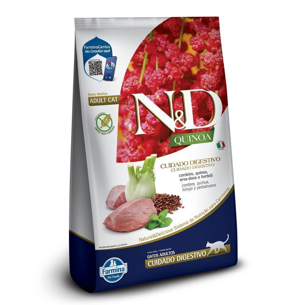 N&D Quinoa Cuidado Digestivo para Gatos Adultos de Todas as Raças Sabor Cordeiro 400g