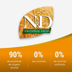 N&D Ancestral para Gatos Adultos de Todas as Raças Sabor Cordeiro, Blueberry, Aveia e Cevada 1,5Kg