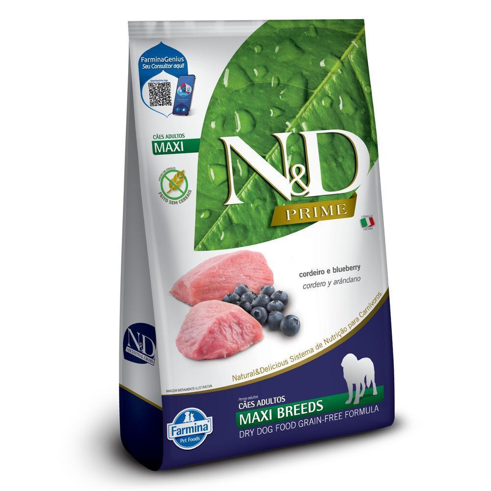N&D Prime para Cães Adultos de Raças Grandes e Gigantes Sabor Cordeiro e Blueberry 10,1Kg