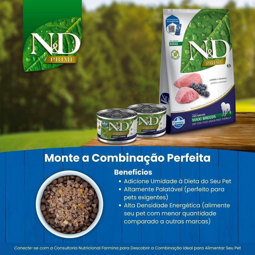 N&D Prime para Cães Adultos de Raças Grandes e Gigantes Sabor Cordeiro e Blueberry 10,1Kg