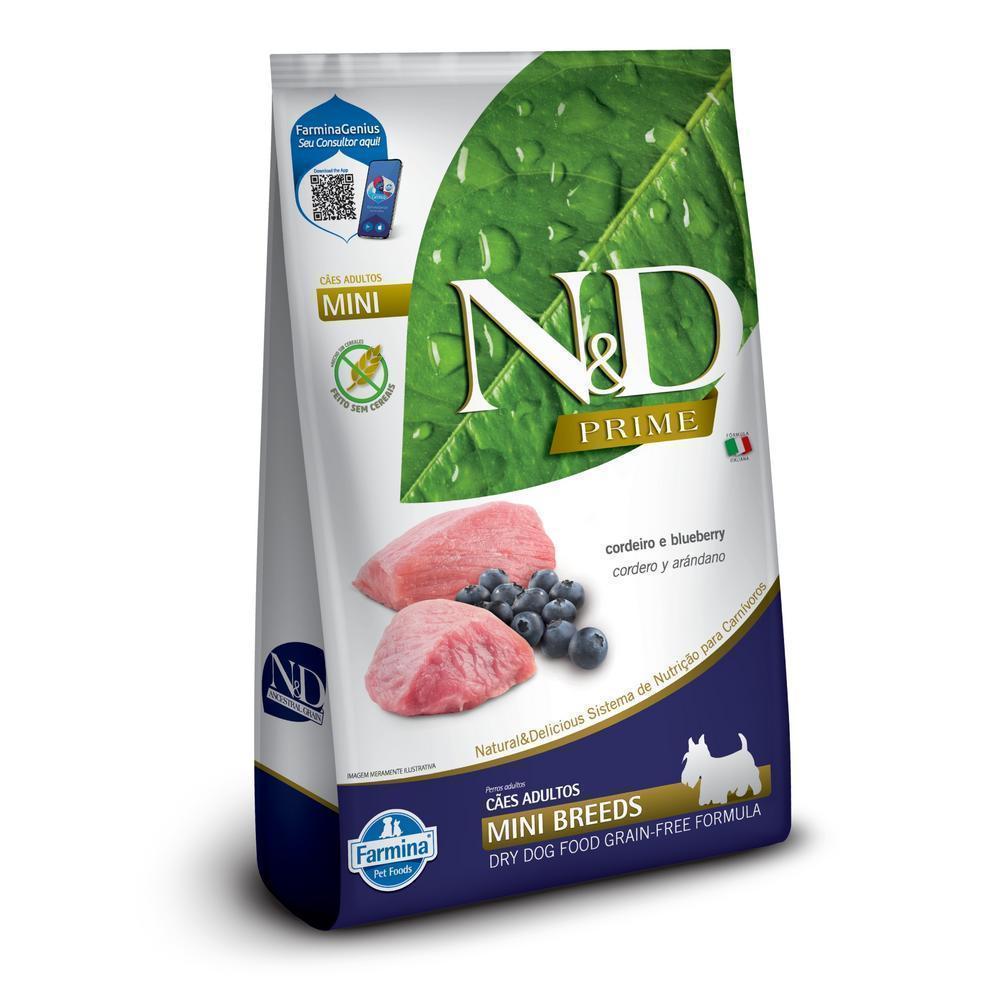 N&D Prime para Cães Adultos de Raças Mini e Pequenas Sabor Cordeiro e Blueberry 10,1Kg