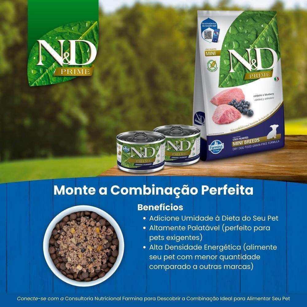 N&D Prime para Cães Filhotes de Raças Mini e Pequenas Sabor Cordeiro e Blueberry 800g