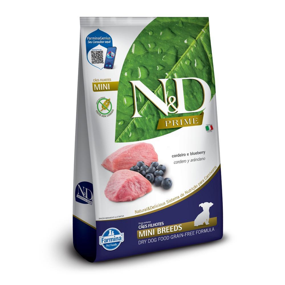 N&D Prime para Cães Filhotes de Raças Mini e Pequenas Sabor Cordeiro e Blueberry 10,1Kg