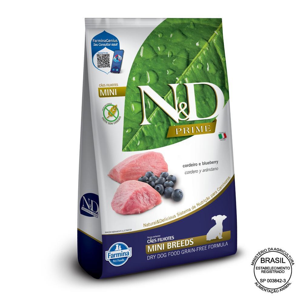 N&D Prime para Cães Filhotes de Raças Mini e Pequenas Sabor Cordeiro e Blueberry 10,1Kg