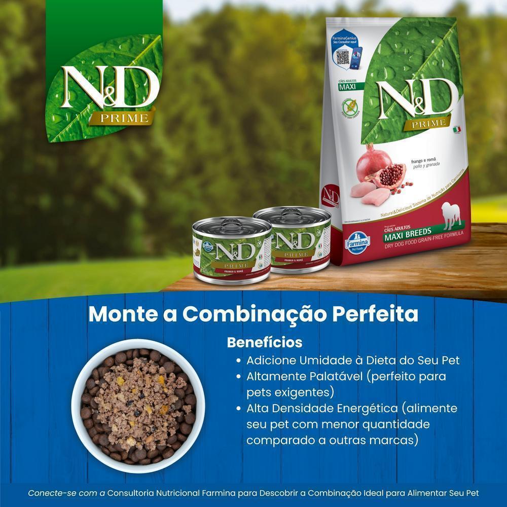 N&D Prime para Cães Adultos de Raças Grandes e Gigantes Sabor Frango e Romã 10,1Kg