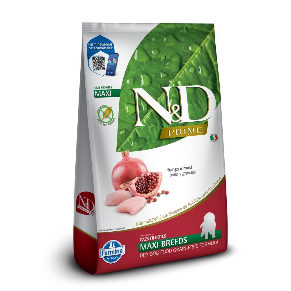 N&D Prime para Cães Filhotes de Raças Médias Sabor Frango e Romã 10,1Kg
