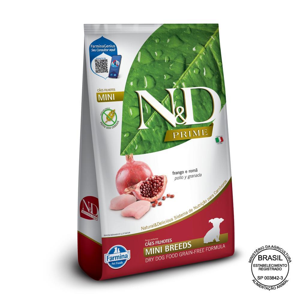 N&D Prime para Cães Filhotes de Raças Mini e Pequenas Sabor Frango e Romã 2,5Kg