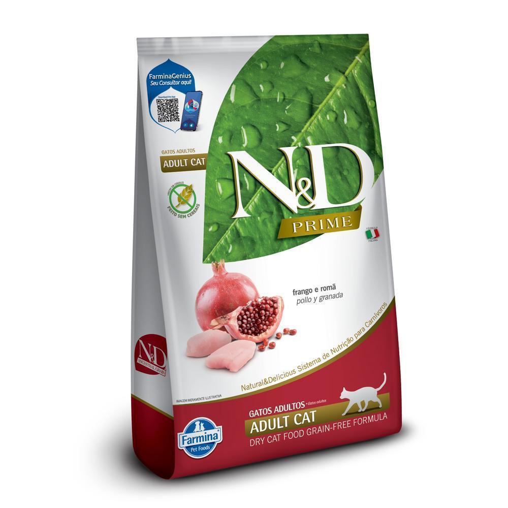 N&D Prime para Gatos Adultos de Todas as Raças Sabor Frango e Romã 400g