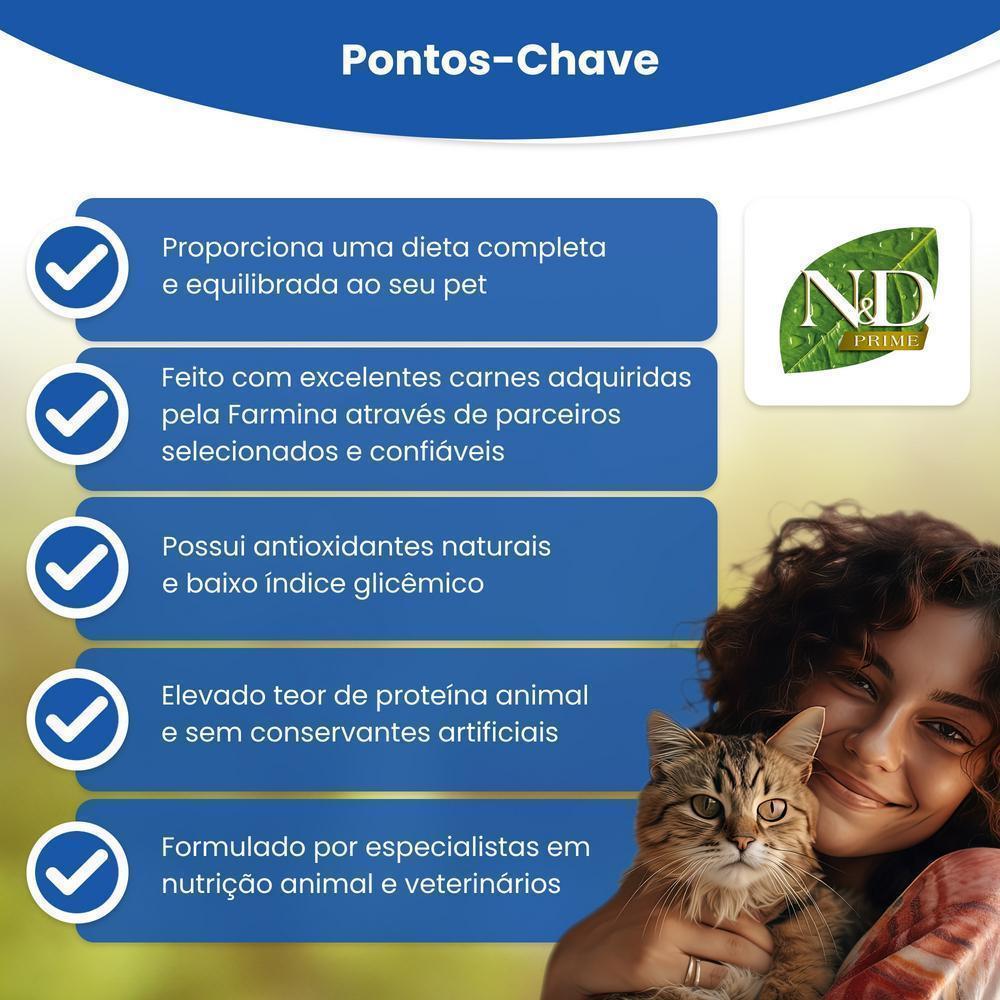 N&D Prime para Gatos Adultos Castrados de Todas as Raças Sabor Frango e Romã 7,5Kg
