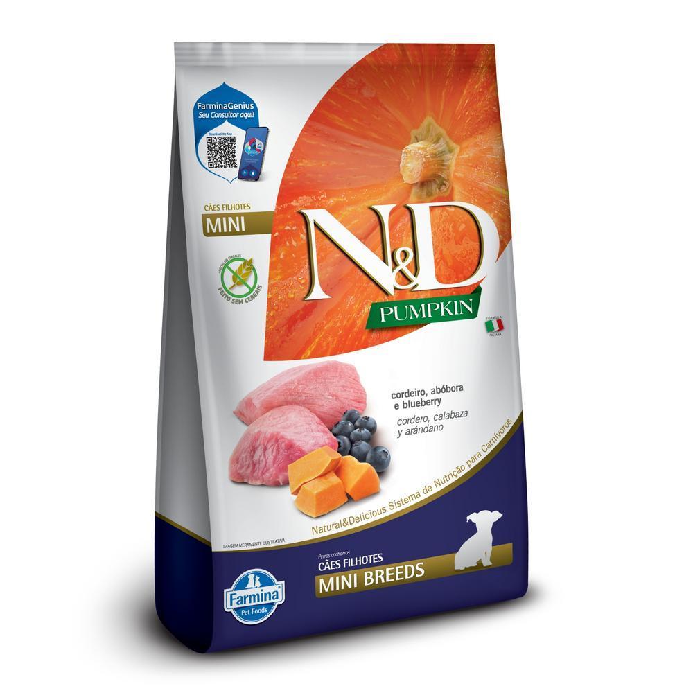 N&D Pumpkin para Cães Filhotes de Raças Mini e Pequenas Sabor Cordeiro, Abóbora e Blueberry 10,1Kg