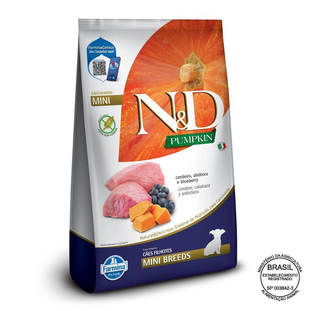 N&D Pumpkin para Cães Filhotes de Raças Mini e Pequenas Sabor Cordeiro, Abóbora e Blueberry 10,1Kg