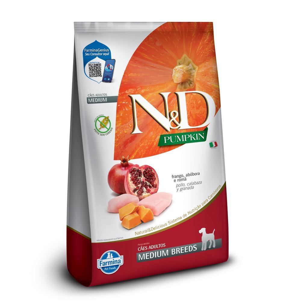N&D Pumpkin para Cães Adultos de Raças Médias Sabor Frango, Abóbora e Romã 10,1Kg