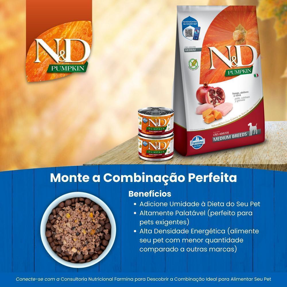 N&D Pumpkin para Cães Adultos de Raças Médias Sabor Frango, Abóbora e Romã 2,5Kg