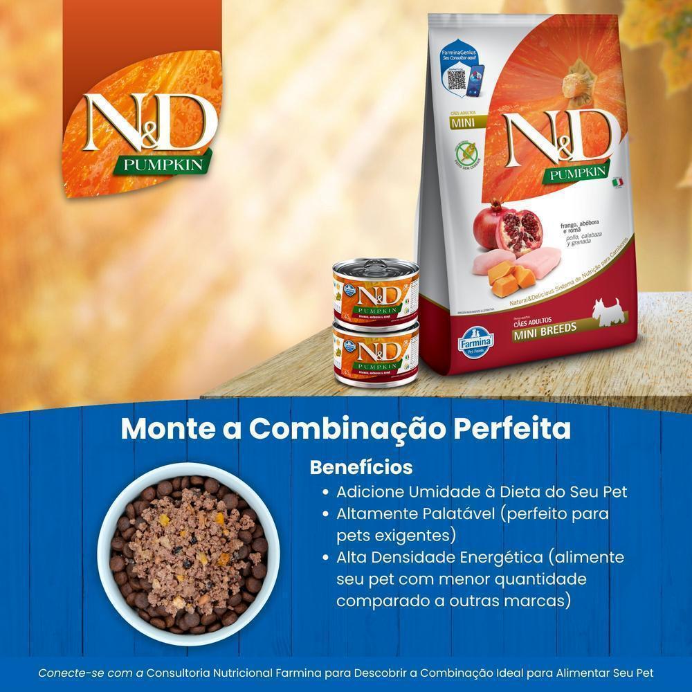 N&D Pumpkin para Cães Adultos de Raças Mini e Pequenas Sabor Frango, Abóbora e Romã 2,5Kg