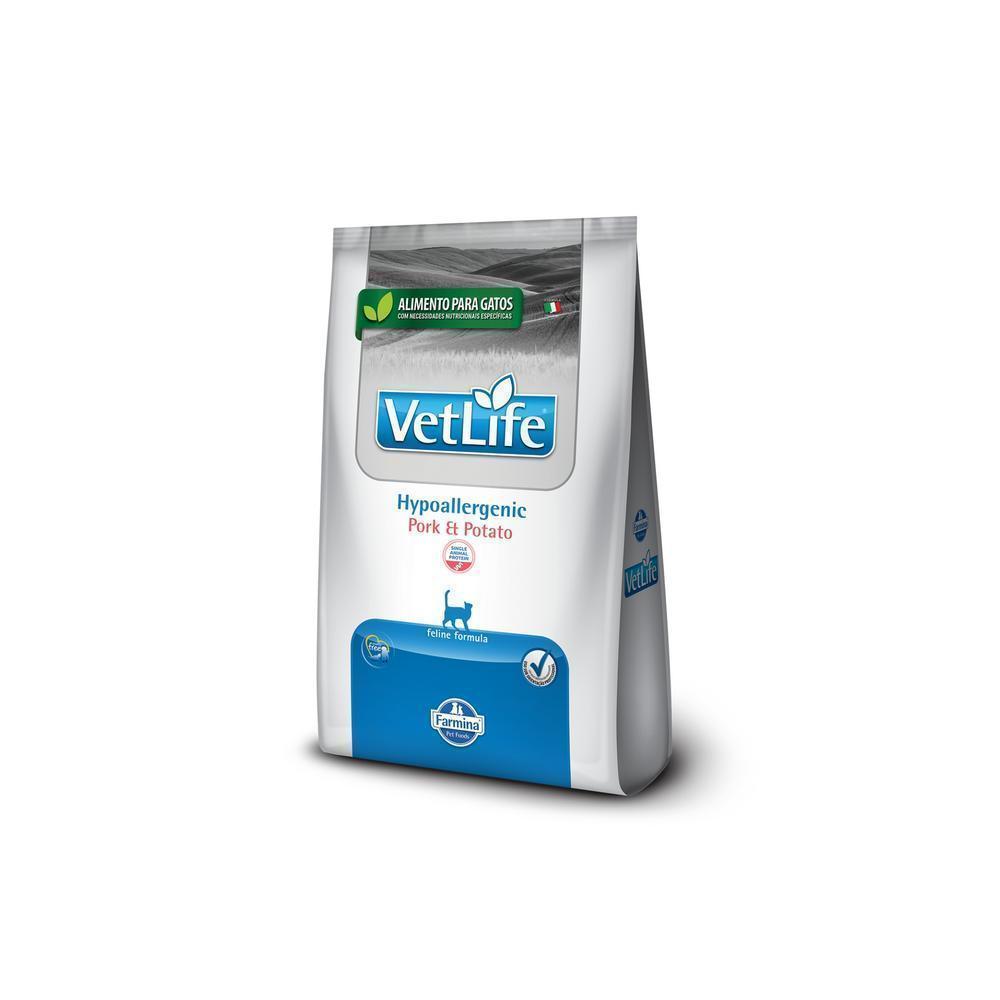 Vet Life Hypoallergenic Pork & Potato para Gatos Adultos de Todas as Raças 400g