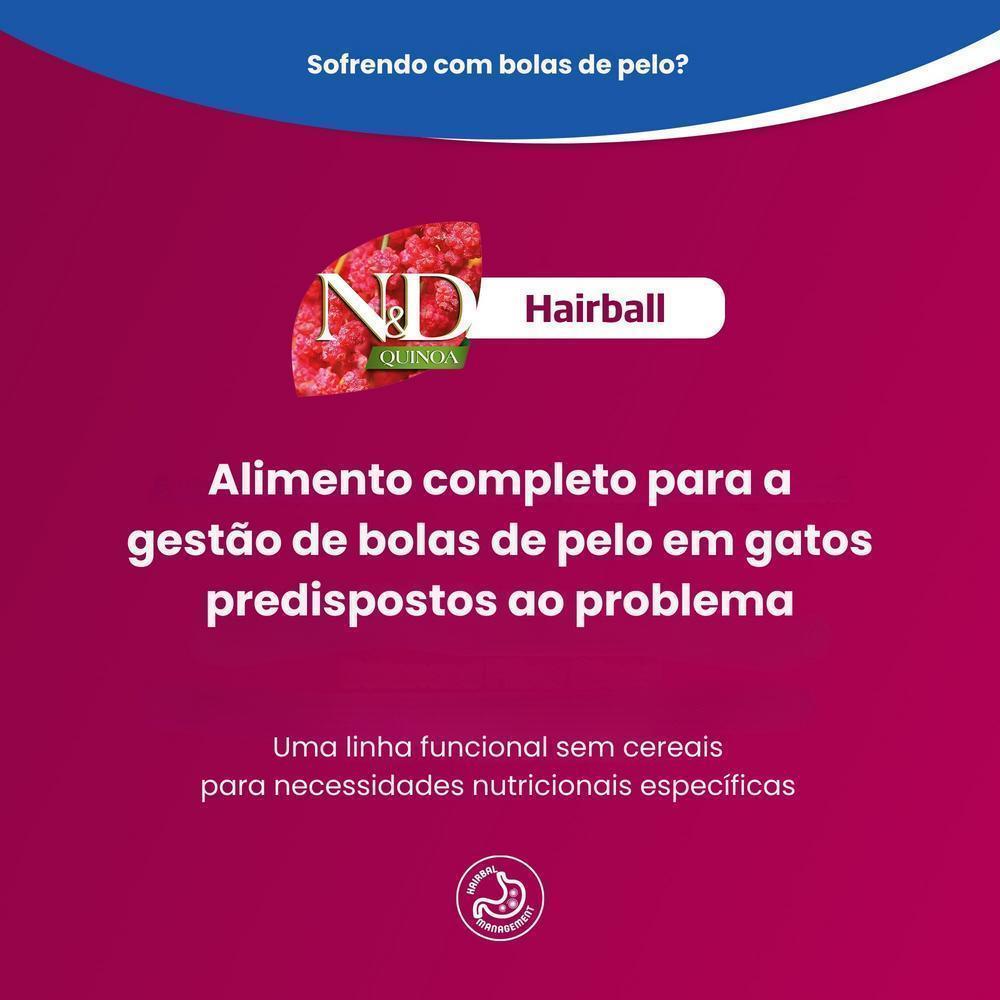 N&D Quinoa Hairball para Gatos Adultos de Todas as Raças Sabor Pato 1,5Kg