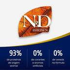 N&D Brown para Cães Adultos de Raças Mini e Pequenas Sabor Cordeiro, Spirulina e Cenoura 2Kg