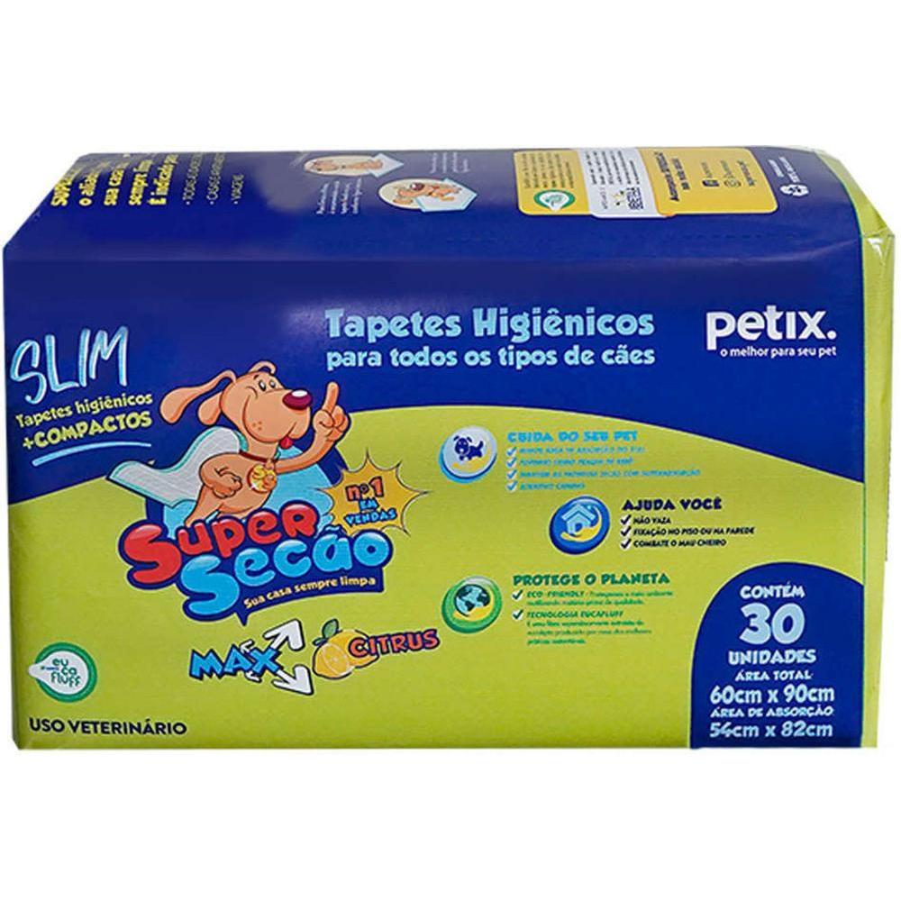 Tapete Higiênico Max Citrus Slim Super Secão Petix 30Un