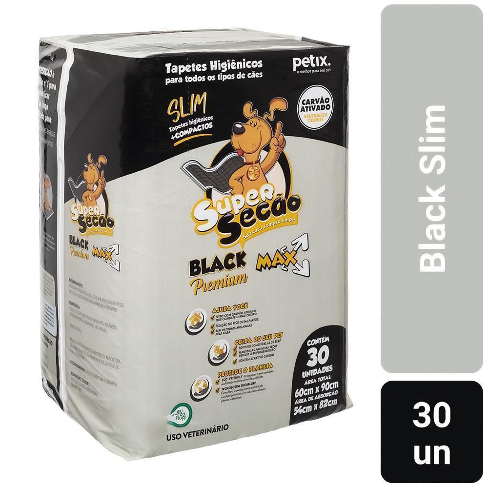 Tapete Higiênico Black Slim Max para Cães Super Secão 30Un