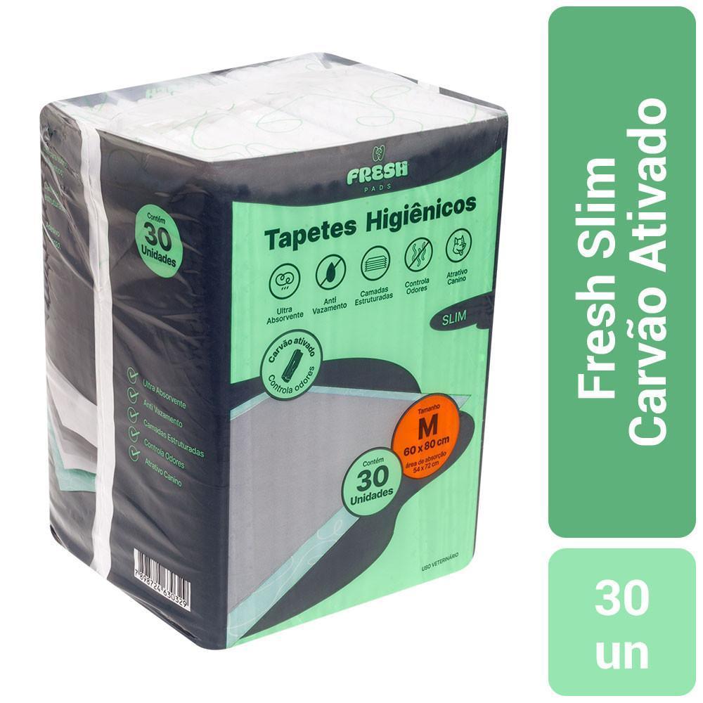 Tapete Higiênico Slim Carvão Tamanho M para Cães Fresh Pads 30Un